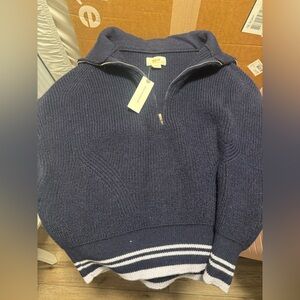 Anthropologie Women’s Zip-Up Sweater in Deep Blue